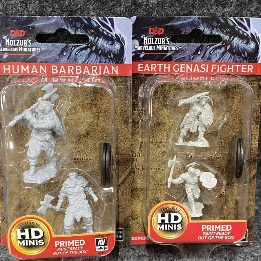 2Pack/Set Pathfinder Battles Board Game Miniatures Elf Human Fighter Dwarf Cleric Sorcrer Rogue Minoatur Wolf Figure & Base