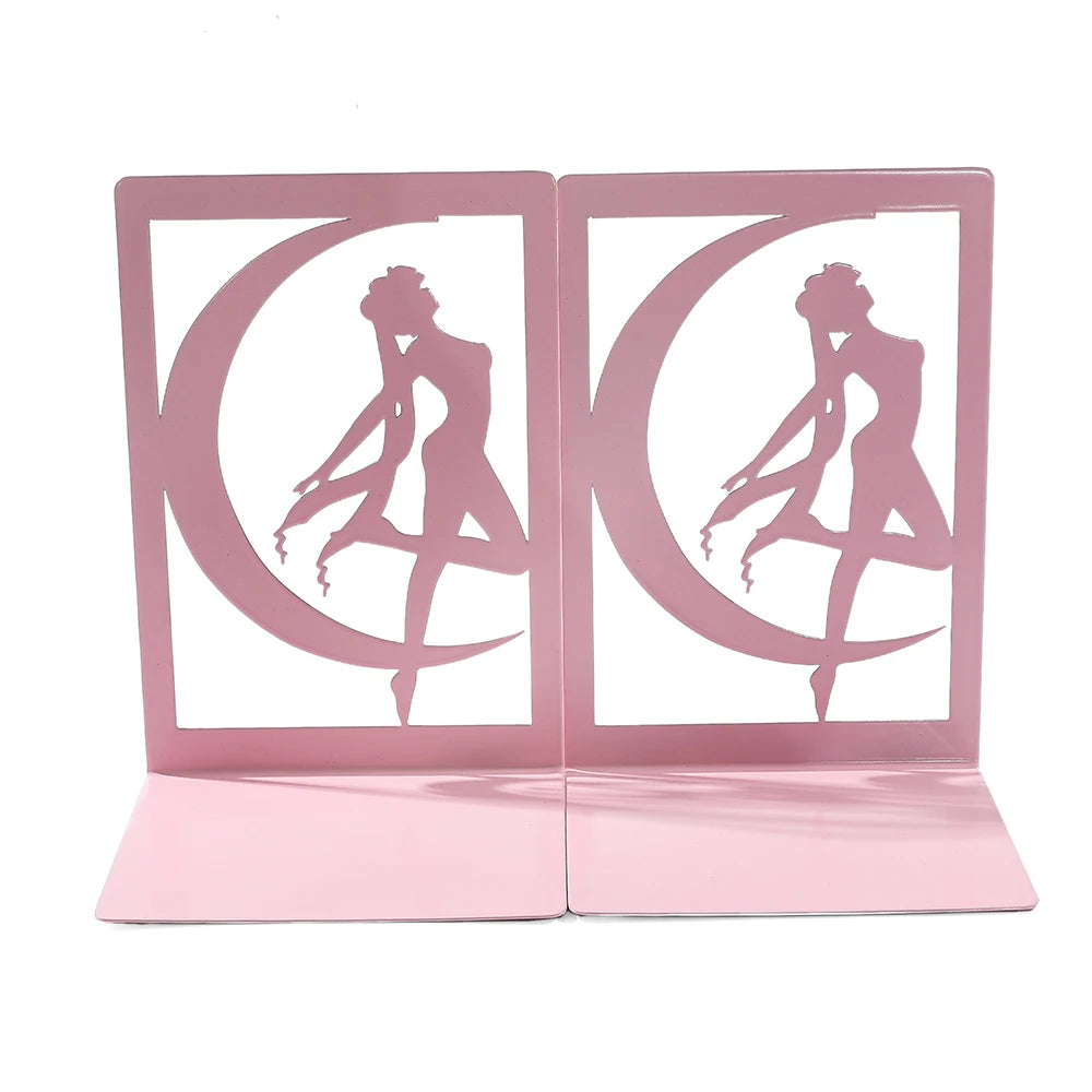 2pcs Sailor Moon Book End Book Fan Collection Gift Non-Slip Heavy Duty Bookends Iron Bookends Desktop Office Supplies