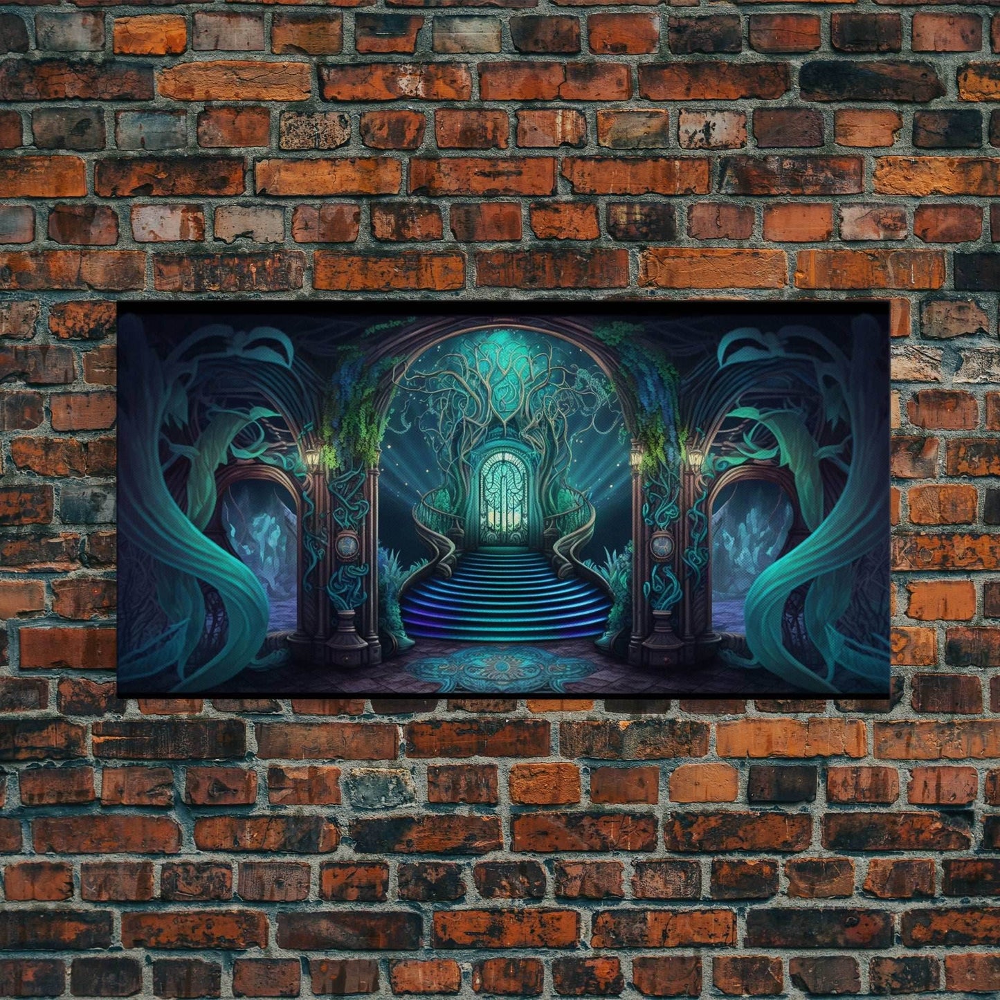 Fantasy wall art, canvas print, magical forest, fantasy landscape art, ready to hang wall art - 10x20 Inches / Gallery Wrap Canvas - Ready To Hang