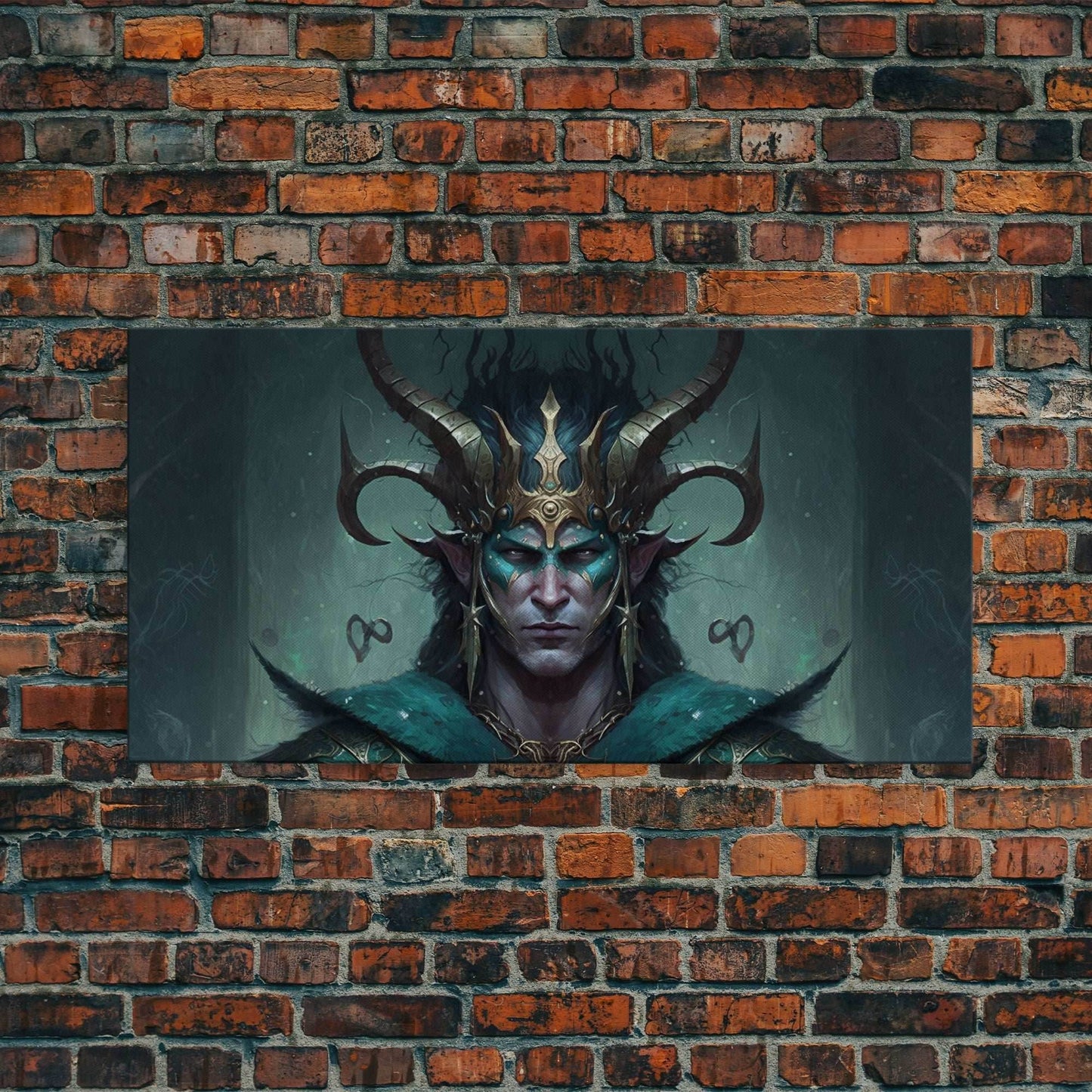 Aesthetic Loki the Trickster God, Norse Mythology, Framed Canvas Print, Extra Large Art, Fantasy Decor, Pastel Aesthetic Art - 10x20 Inches / Gallery Wrap Canvas - Ready To Hang