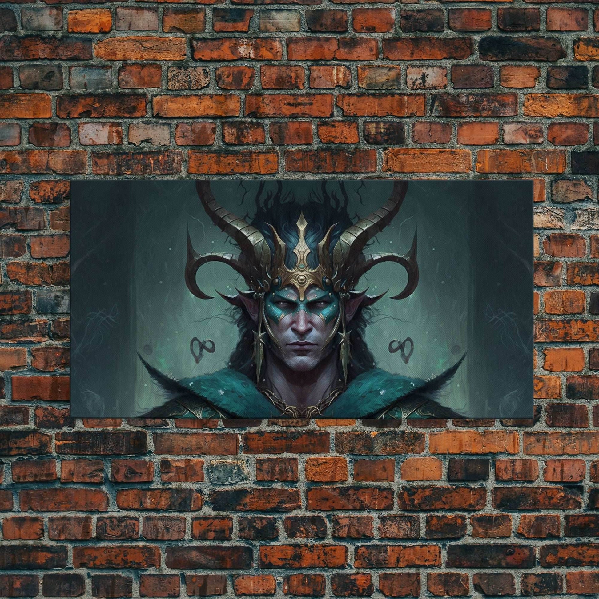 Aesthetic Loki the Trickster God, Norse Mythology, Framed Canvas Print, Extra Large Art, Fantasy Decor, Pastel Aesthetic Art - 10x20 Inches / Gallery Wrap Canvas - Ready To Hang