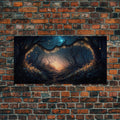 Wreath of Fireflies, Beautiful Fantasy Art, Framed Canvas Print, Moonlit Forest Floor Fantasy Concept Art - 10x20 Inches / Gallery Wrap Canvas - Ready To Hang