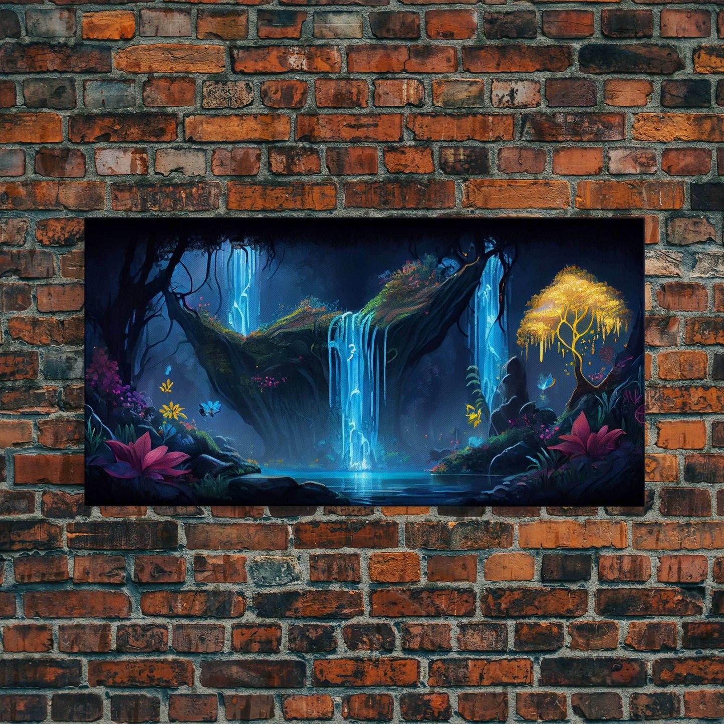 Enchanted Forest Painting, Fantasy Art, Fairy House, Fantasy, Woodland Decor, Woods, Forest, Fairy Forest - 10x20 Inches / Gallery Wrap Canvas - Ready To Hang