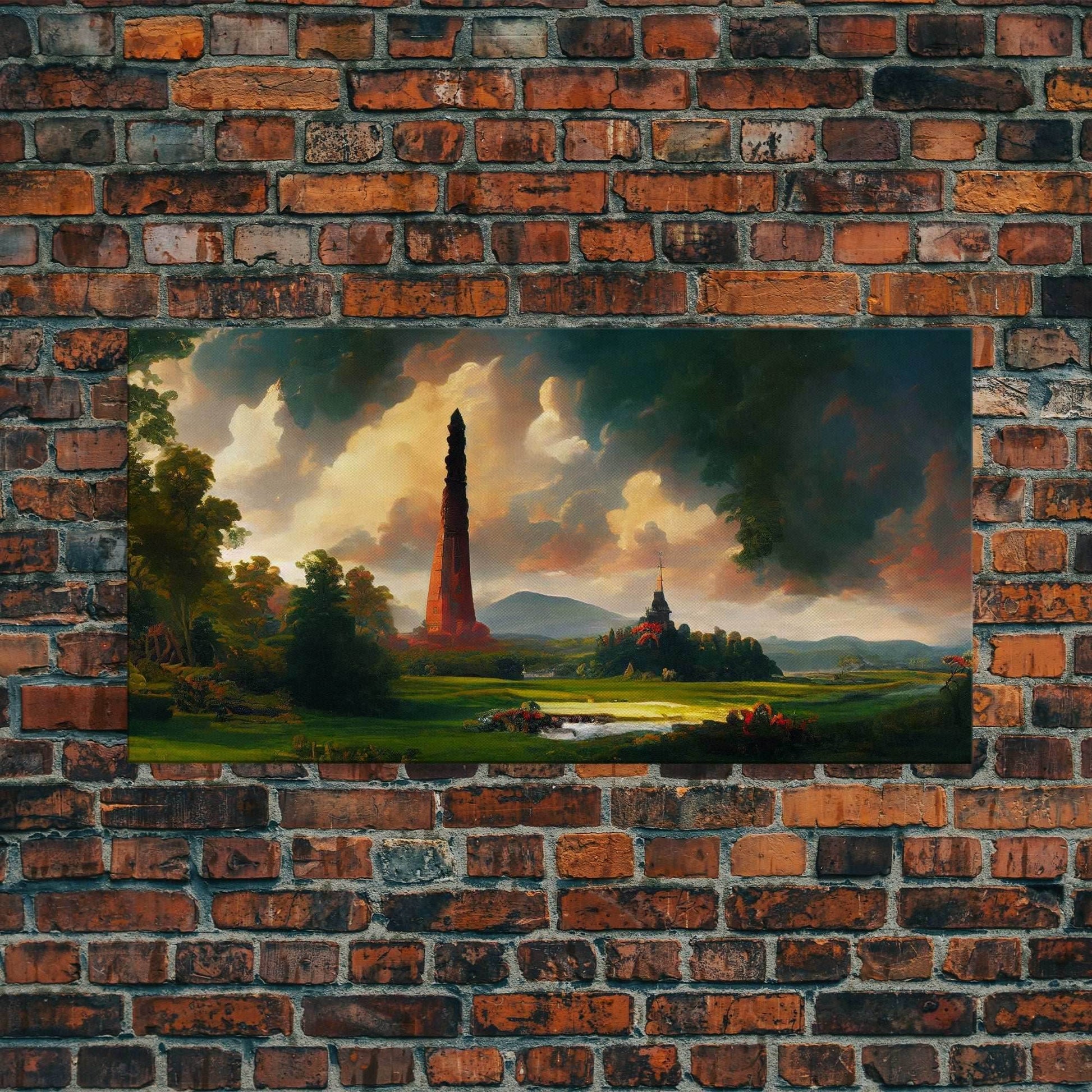 High Fantasy Art Canvas Print, Dark Tower, RPG Fantasy Art, RPG Concept art, unique wall art - 10x20 Inches / Gallery Wrap Canvas - Ready To Hang