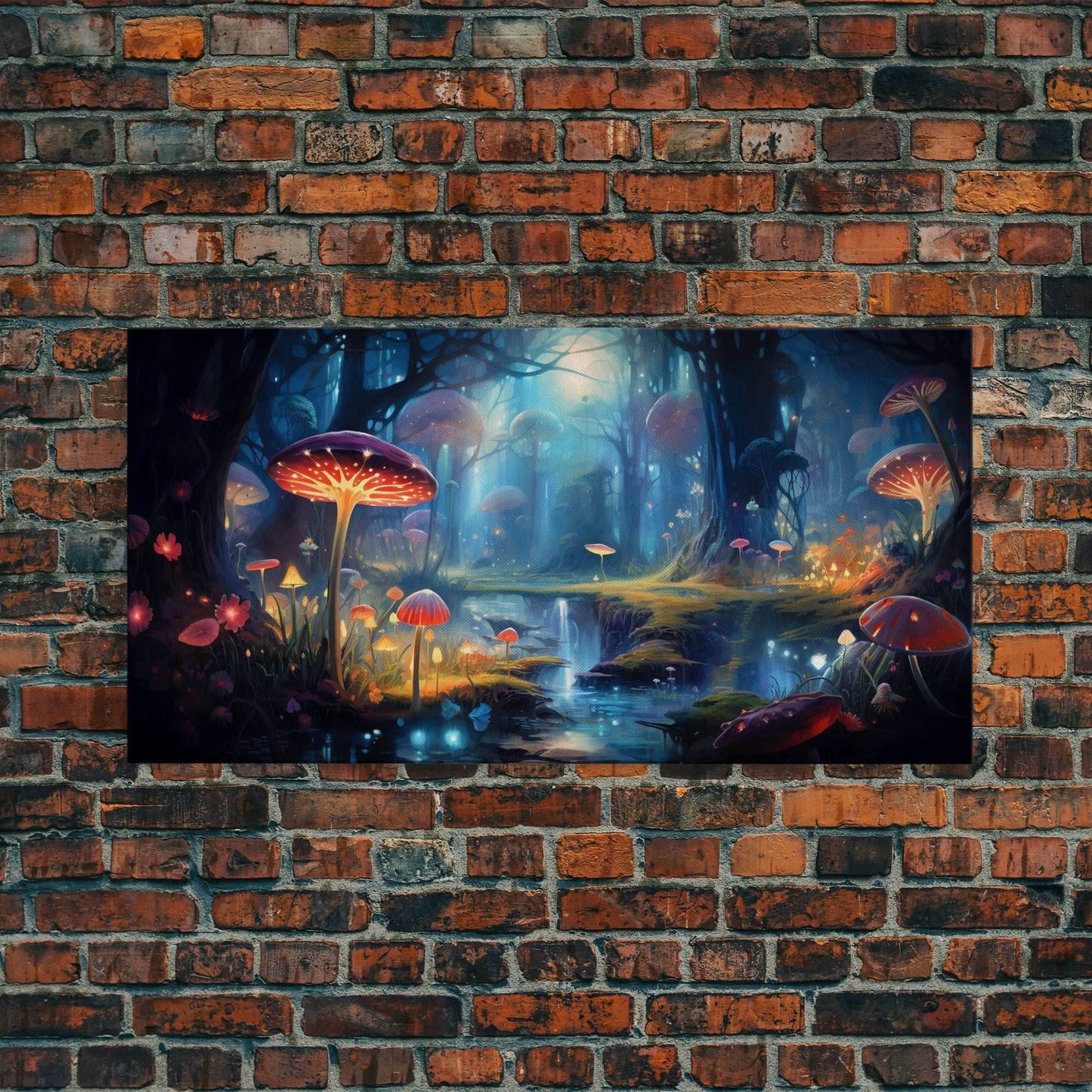 Fantasy Art, Dark Fantasy Forest Framed Canvas Print, Elven Decor, Magical Forest, RPG Game Art, Game Room Art, Witchy Decor, Wall Art - 10x20 Inches / Gallery Wrap Canvas - Ready To Hang