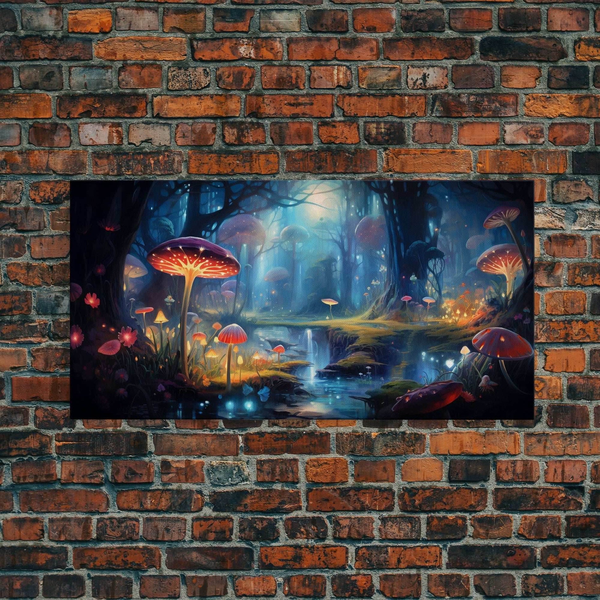 Fantasy Art, Dark Fantasy Forest Framed Canvas Print, Elven Decor, Magical Forest, RPG Game Art, Game Room Art, Witchy Decor, Wall Art - 10x20 Inches / Gallery Wrap Canvas - Ready To Hang