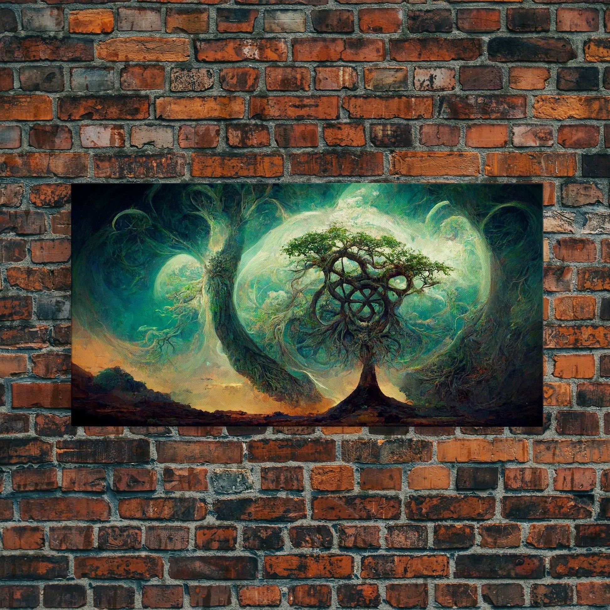 Gaia, norse mythology, canvas print, high fantasy art - 10x20 Inches / Gallery Wrap Canvas - Ready To Hang
