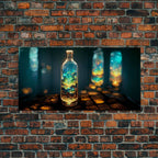 Miniature world in a bottle canvas print, high fantasy wall art, magical wall art, ready to hang wall art - 10x20 Inches / Gallery Wrap Canvas - Ready To Hang