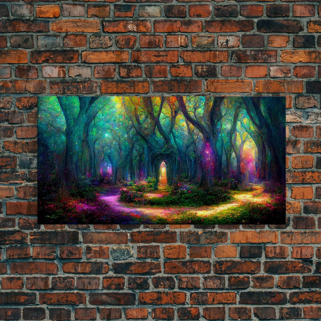 Beautiful Fantasy wall art, canvas print, magical forest, fantasy landscape art, ready to hang wall art - 8x12 Inches / Gallery Wrap Canvas - Ready To Hang