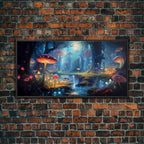 Fantasy Art, Dark Fantasy Forest Framed Canvas Print, Elven Decor, Magical Forest, RPG Game Art, Game Room Art, Witchy Decor, Wall Art - 10x20 Inches / Black Frame