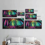 The Secret Grove, Fantasy Art, Pop Art Forest Landscape, Framed Canvas Print, Colorful Forest Painting, Living Room Art - 10x20 Inches / Gallery Wrap Canvas - Ready To Hang
