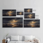 Midnight In The Swamp, Framed Canvas Print, Fantasy Art Canvas, Wall Art, Game Room Art, Full moon - 10x20 Inches / Gallery Wrap Canvas - Ready To Hang