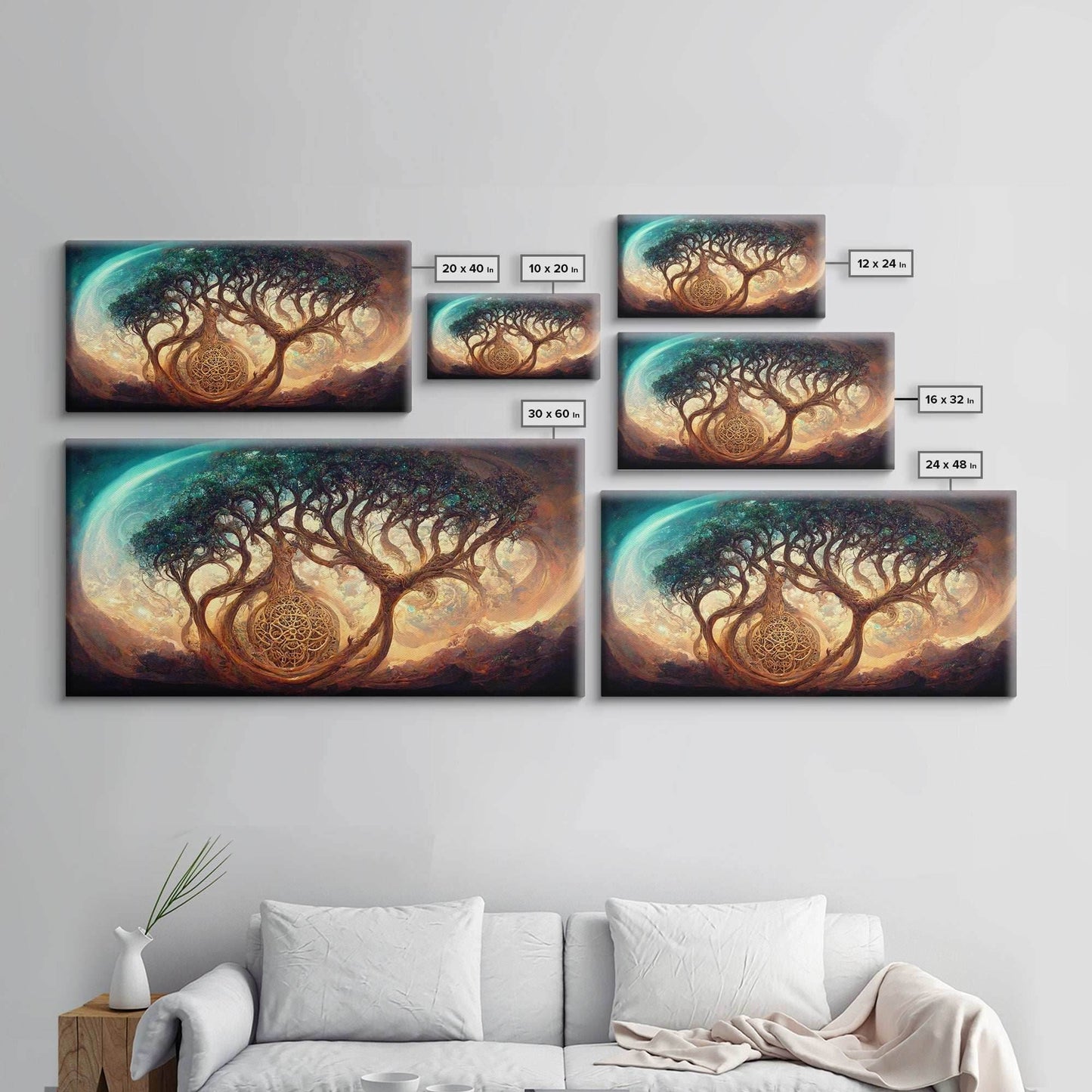 Gaia, norse mythology, canvas print, high fantasy art - 10x20 Inches / Gallery Wrap Canvas - Ready To Hang