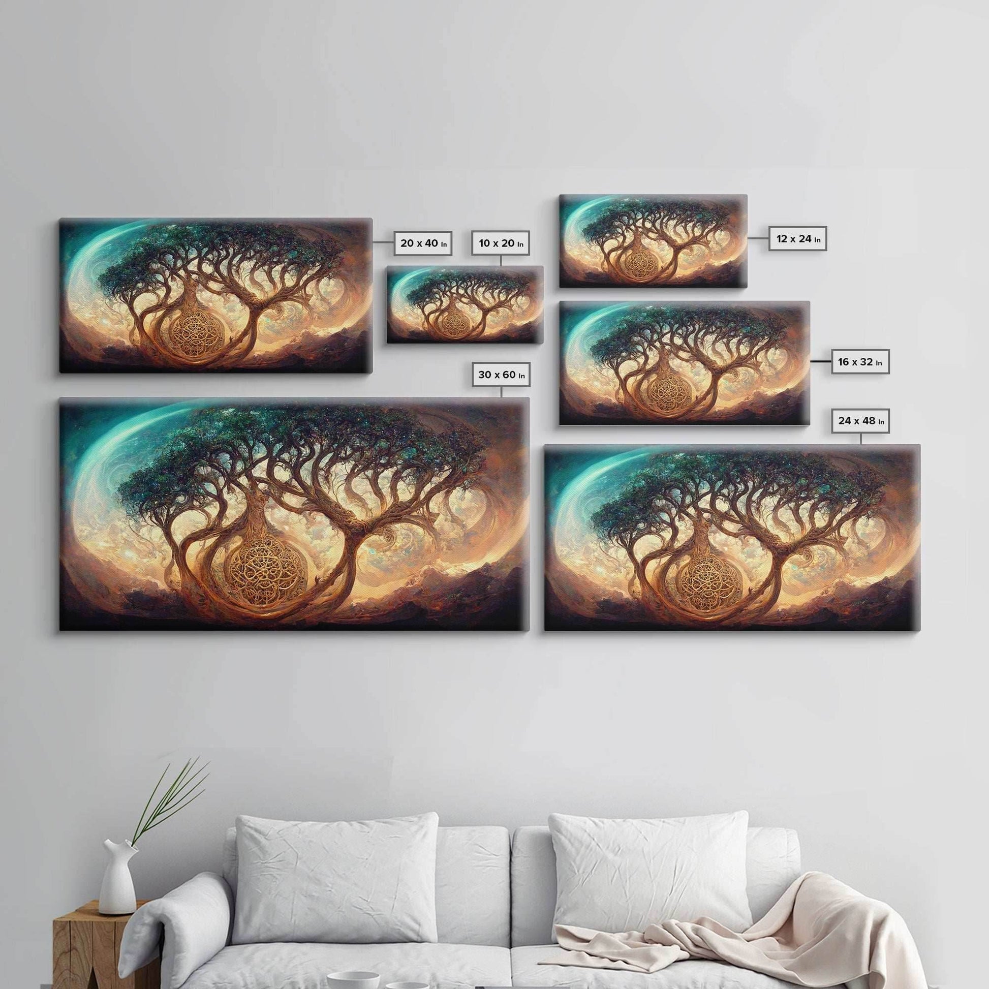 Gaia, norse mythology, canvas print, high fantasy art - 10x20 Inches / Gallery Wrap Canvas - Ready To Hang