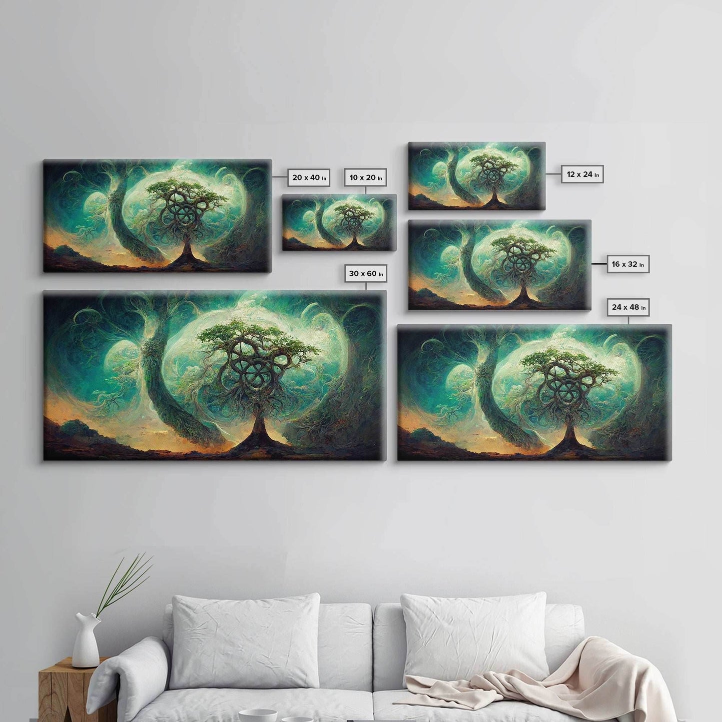 Gaia, norse mythology, canvas print, high fantasy art - 10x20 Inches / Gallery Wrap Canvas - Ready To Hang