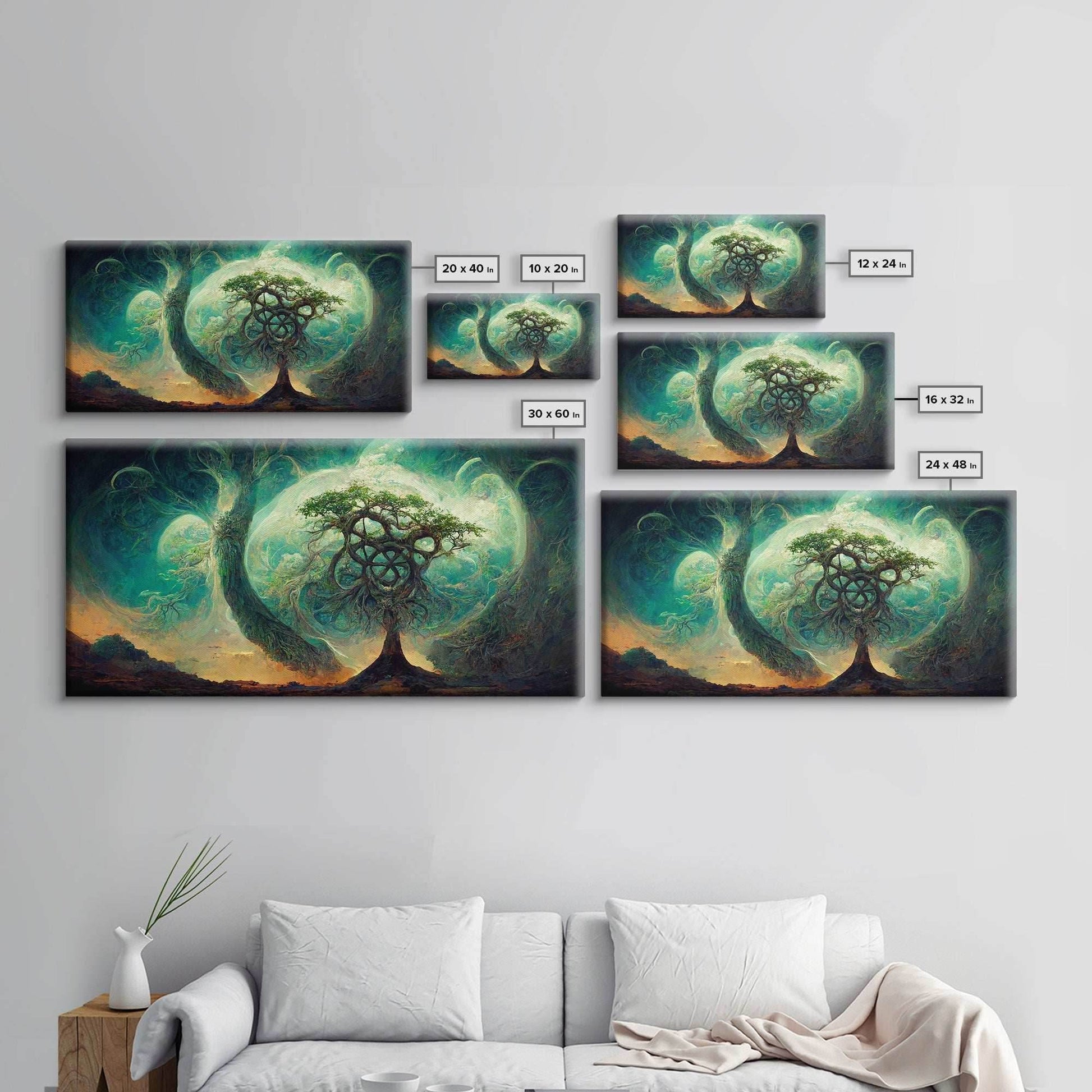 Gaia, norse mythology, canvas print, high fantasy art - 10x20 Inches / Gallery Wrap Canvas - Ready To Hang