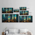 Miniature world in a bottle canvas print, high fantasy wall art, magical wall art, ready to hang wall art - 10x20 Inches / Gallery Wrap Canvas - Ready To Hang