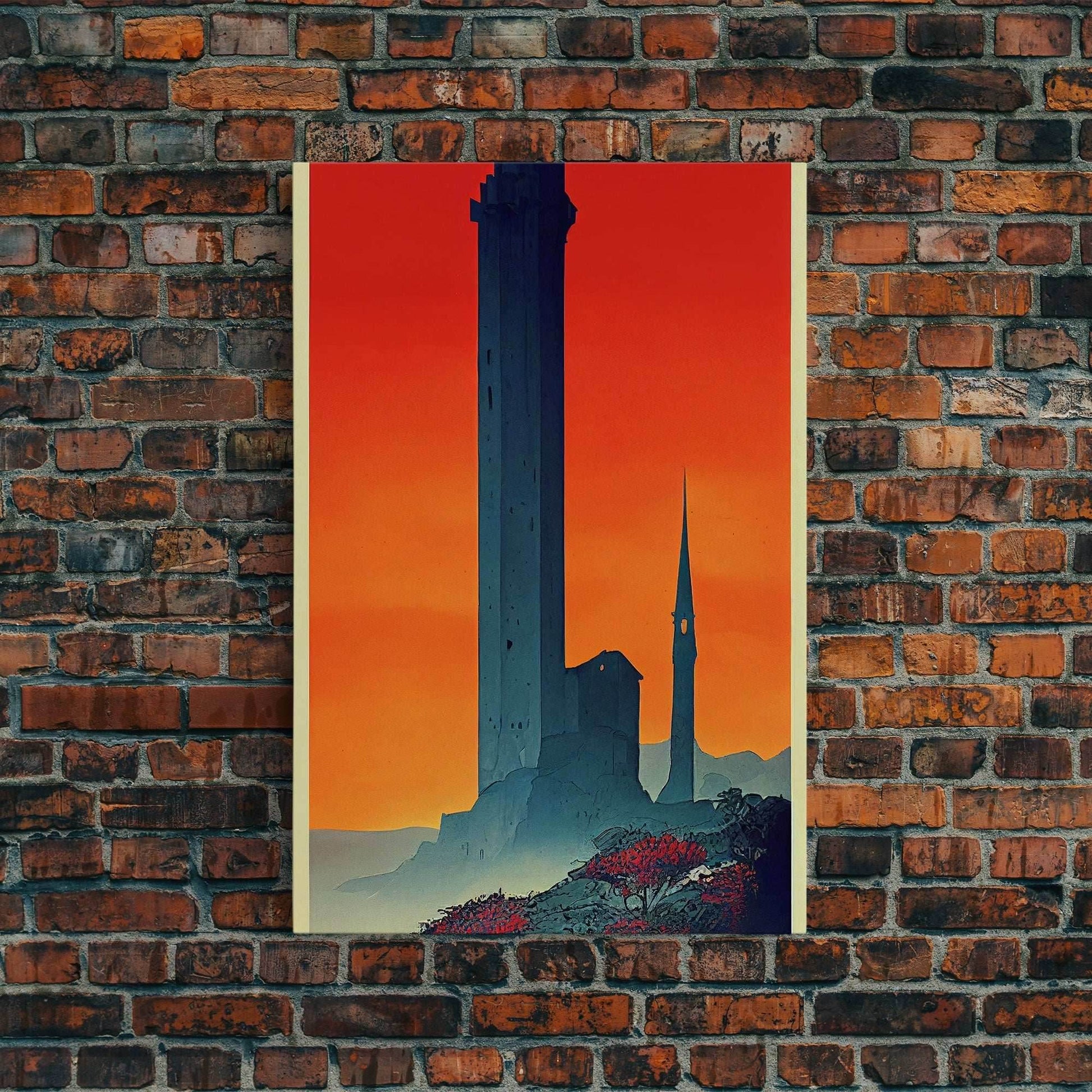 The Dark Tower, Fantasy RPG Concept Art, Wall art, framed canvas print, framed painting - 8x12 Inches / Gallery Wrap Canvas - Ready To Hang
