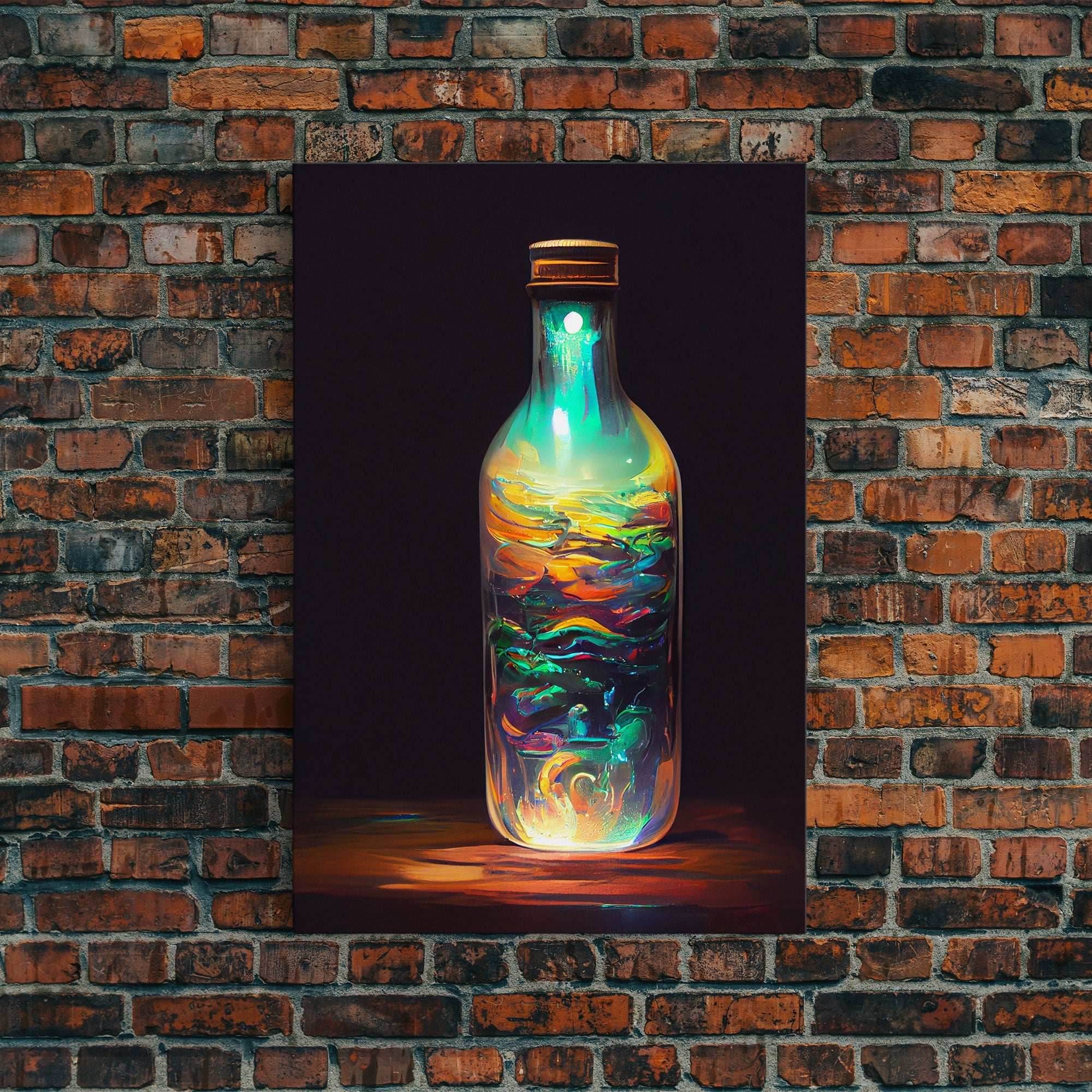 Miniature world in a bottle canvas print, high fantasy wall art, magical wall art, ready to hang wall art - 8x12 Inches / Gallery Wrap Canvas - Ready To Hang