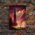 Dark Tower, High Fantasy Art Canvas Print, unique wall art, fantasy concept art - 8x12 Inches / Gallery Wrap Canvas - Ready To Hang