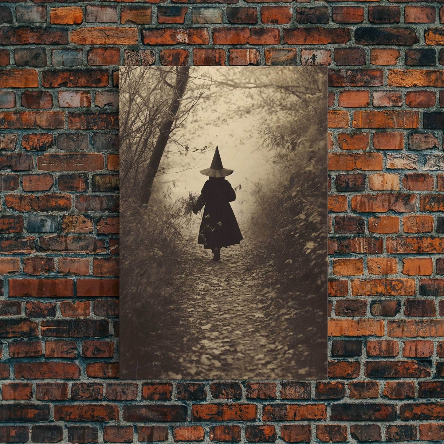 Witchy Wall Art, Dark Portrait, Spooky Halloween, Occult Art, Dark Fantasy, Canvas Print, Wall Art, Vertical Print, Home Decor, Wall Decor - 8x12 Inches / Gallery Wrap Canvas - Ready To Hang