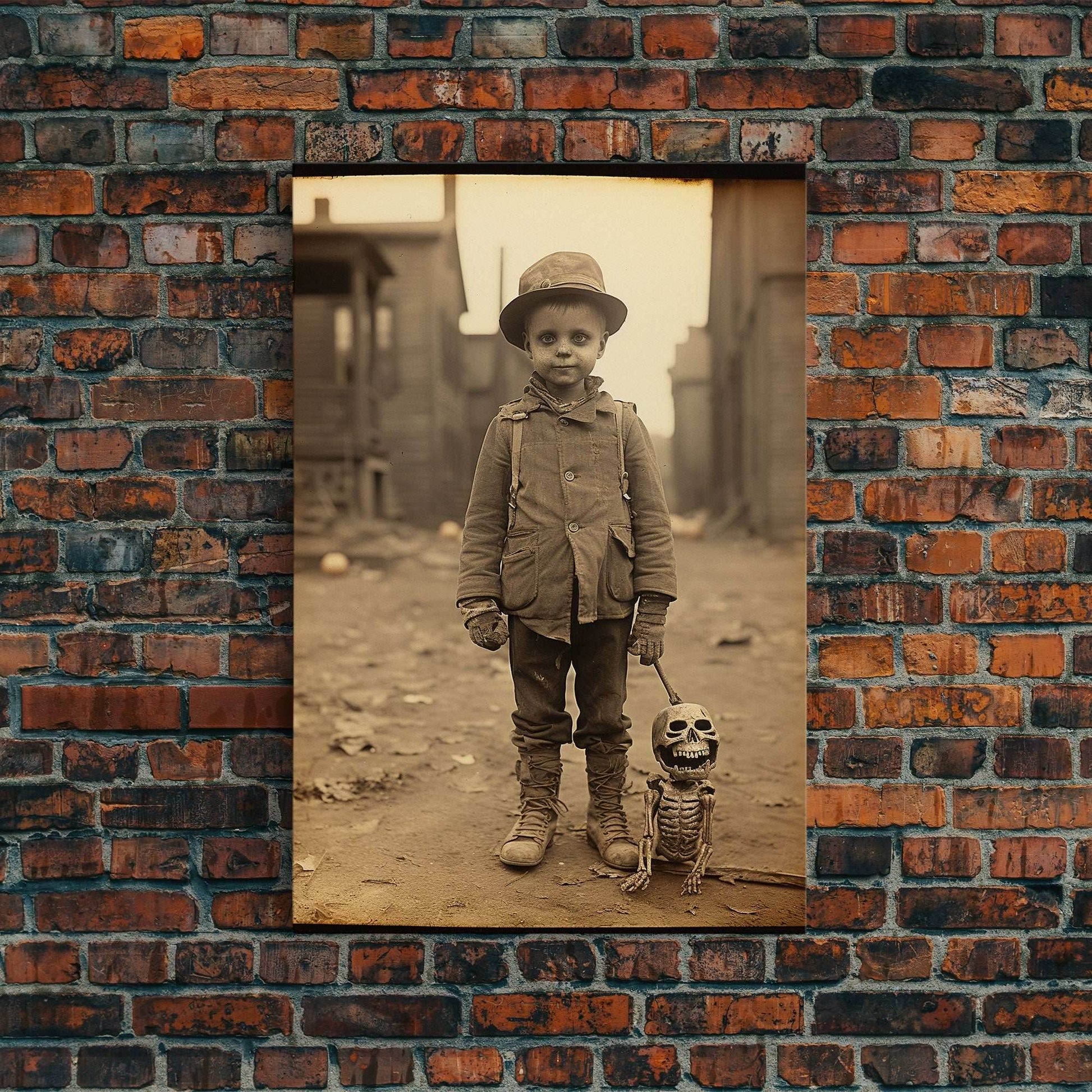 Creepy Wall Art, Skeleton Wall Art, Spooky Decor, Dark Fantasy, Horror Art, Canvas Print, Wall Art, Vertical Print, Home Decor, Wall Decor - 8x12 Inches / Gallery Wrap Canvas - Ready To Hang