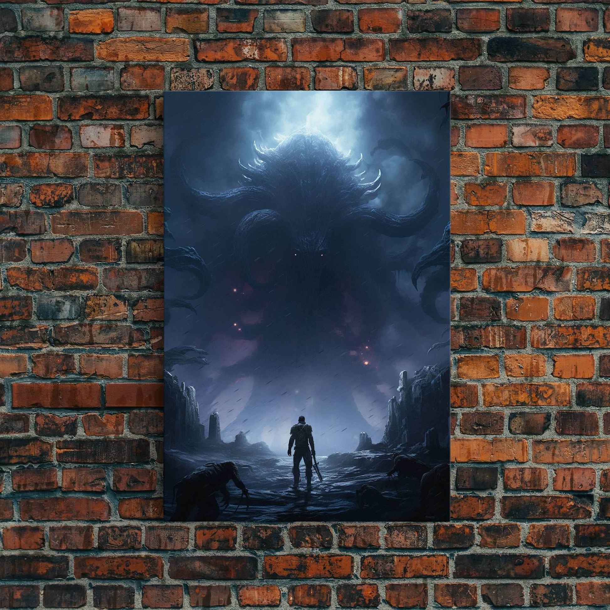 Apocalypse, Dark Art Print, dark fantasy art, Canvas Print, Wall Hanging, Portrait Art, Spooky Decor, Horror Home Decor, Unique Gift - 8x12 Inches / Gallery Wrap Canvas - Ready To Hang