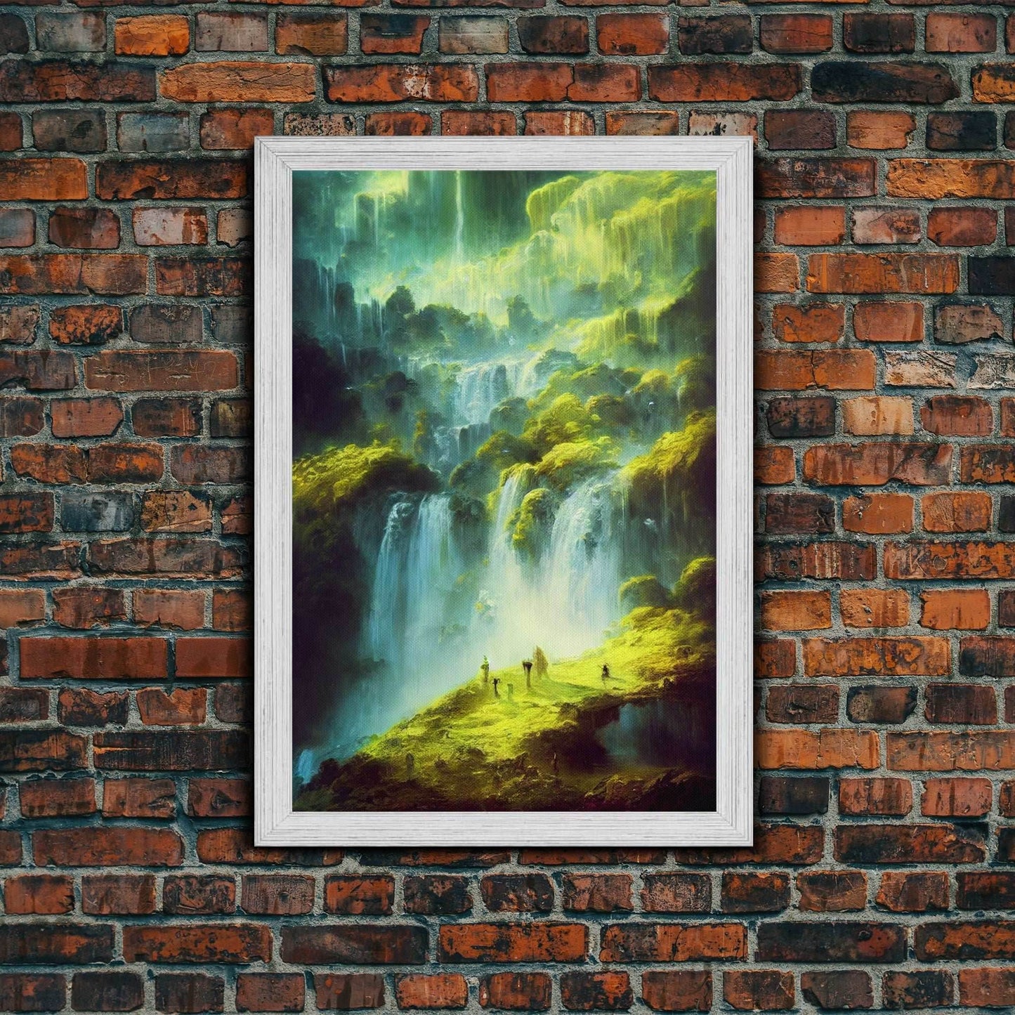 High Fantasy RPG concept art, Fantasy Landscape, Framed Canvas Print, Ready To Hang Framed Wall Art, Living Room Wall Decor - 8x12 Inches / Gold Frame