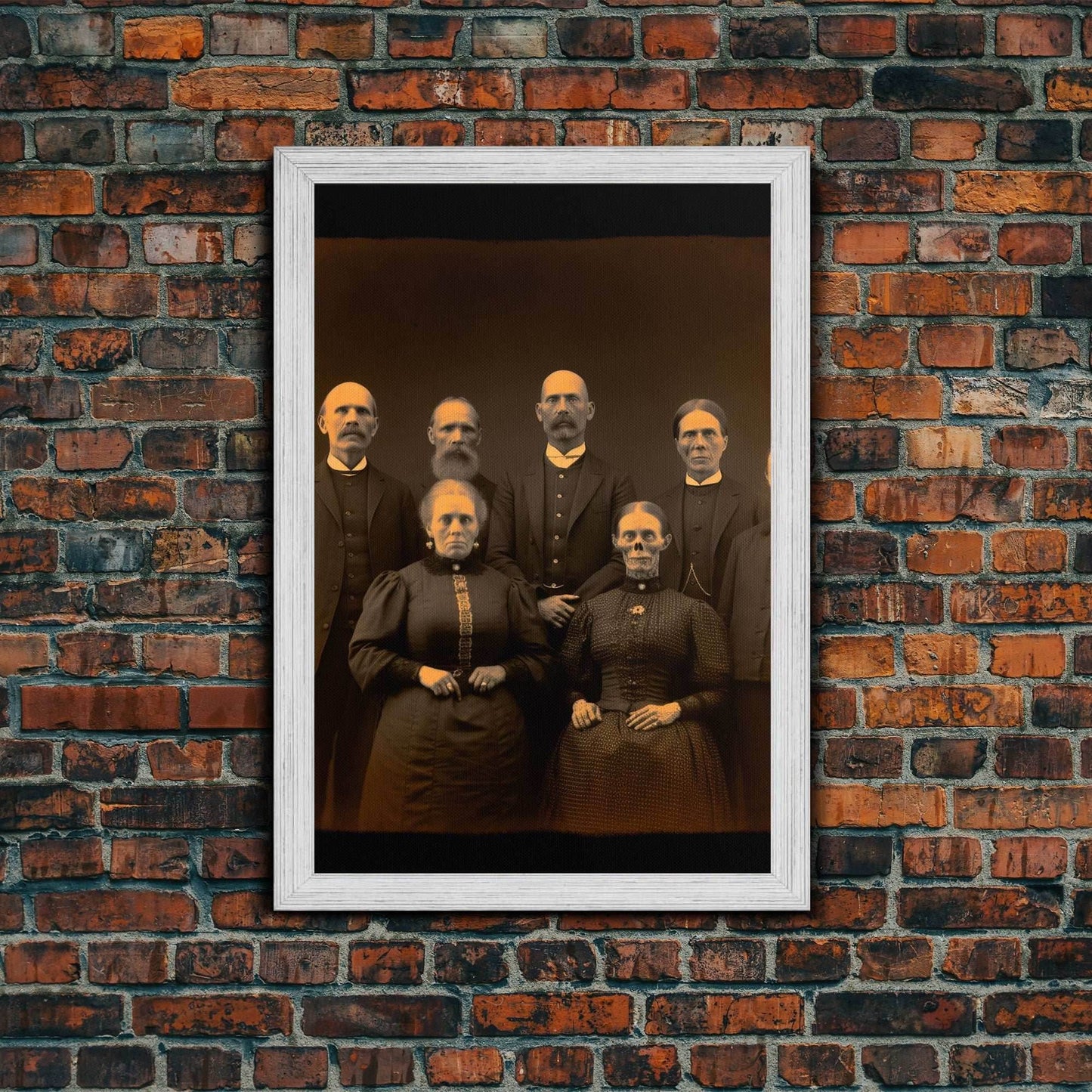 Halloween Wall Art, Spooky Room Decor, Horror Decor, Creepy Art, Ghost Art, Dark Fantasy, Canvas Print, Wall Art, Vertical Print, Room Decor - 8x12 Inches / Gold Frame