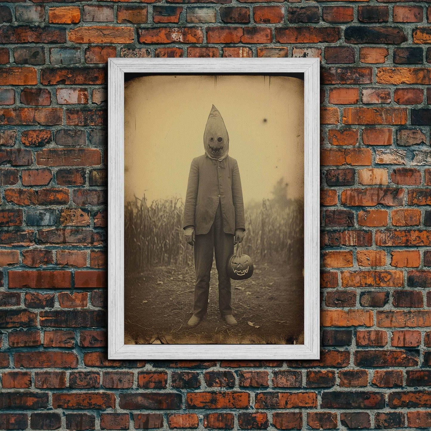 Horror Home Decor, Spooky Halloween, Creepy Wall Art, Dark Fantasy, Canvas Print, Wall Art, Vertical Print, Home Decor, Wall Decor - 8x12 Inches / Gold Frame