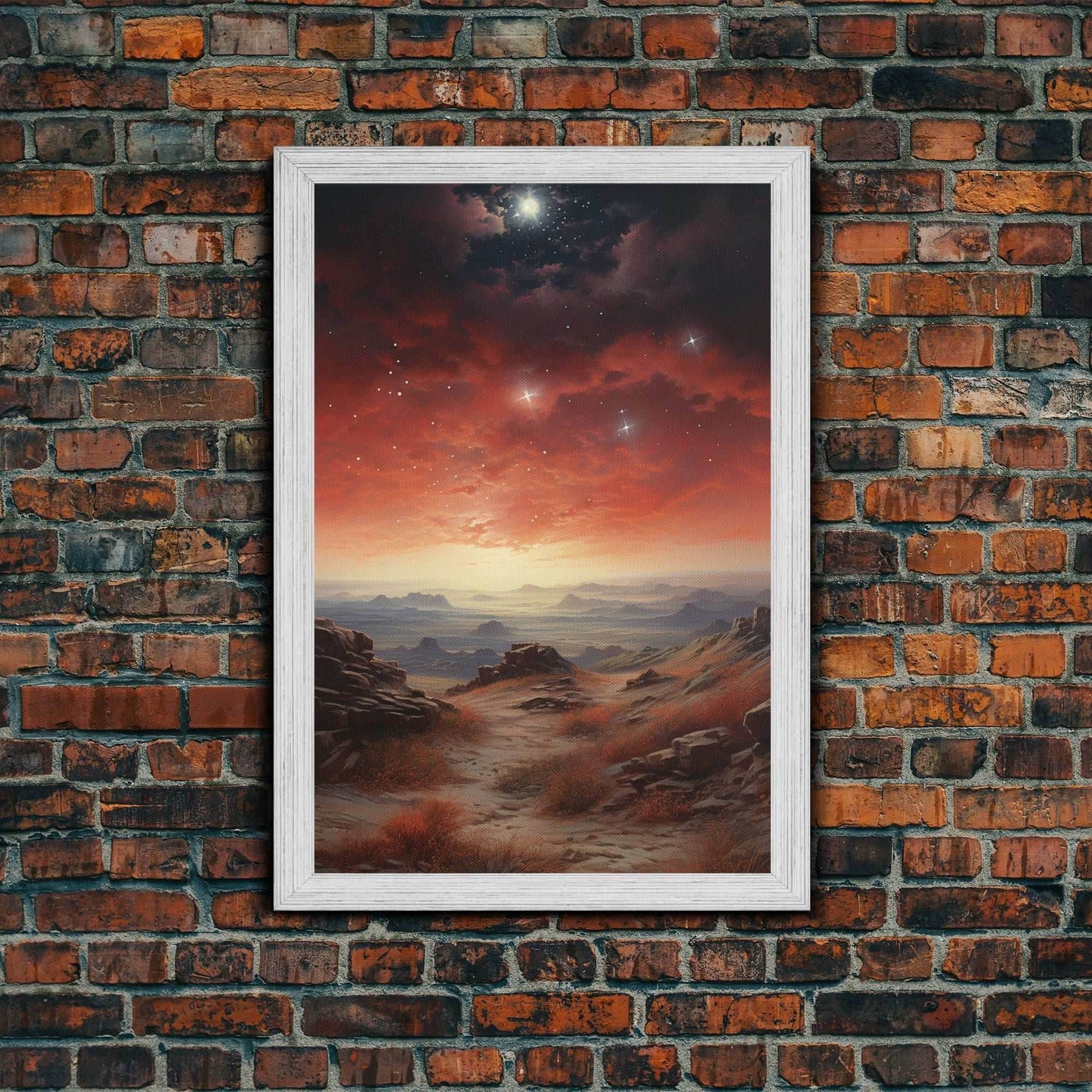 Sci Fi Wall Art, Fantasy Artwork, Space Wall Art, Tiny House Decor, Canvas Print, Wall Art, Vertical Art, Moving Gift, Game Room Decor - 8x12 Inches / Gold Frame