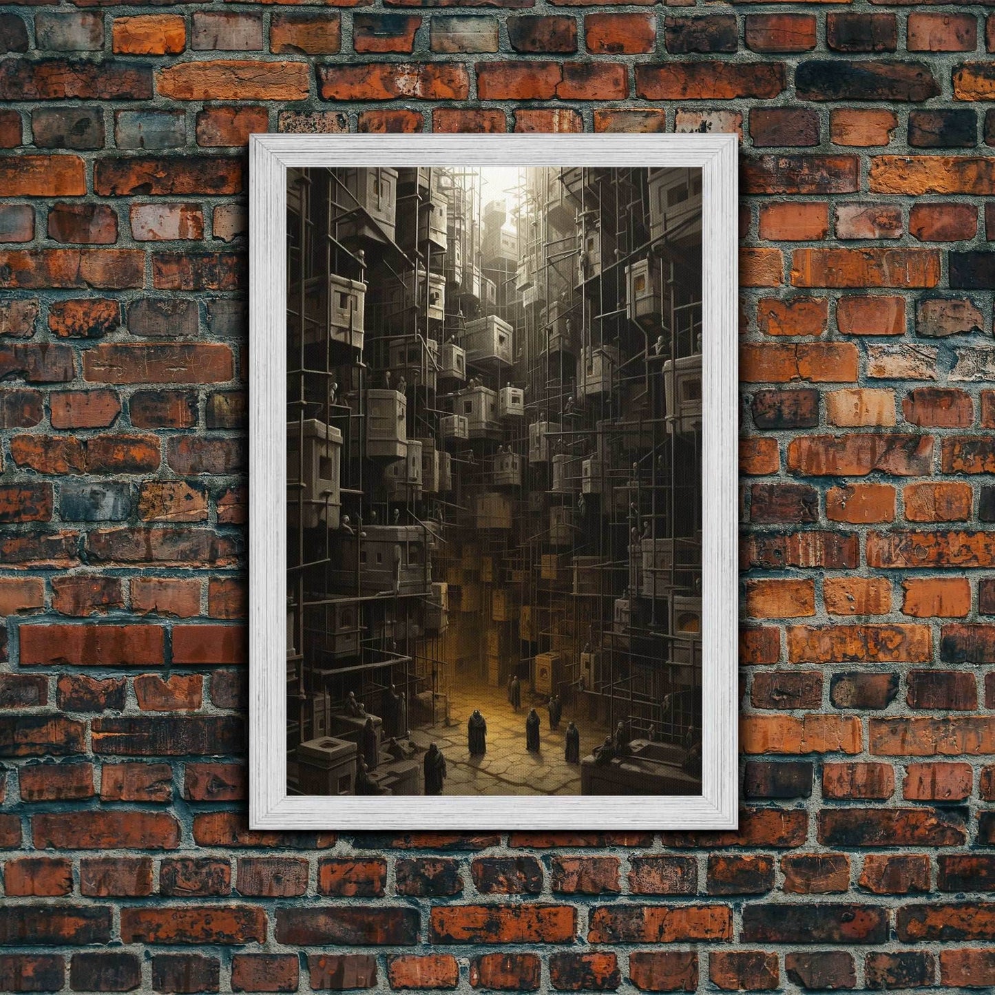 Creepy Wall Decor, Dark Art Print, Canvas Print, Wall Hanging, Portrait Art, Spooky Room Decor, Dark Fantasy Art, Fantasy Artwork, RV Decor - 8x12 Inches / Gold Frame