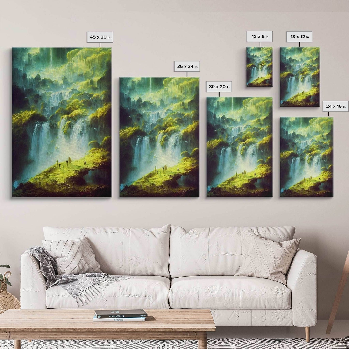 High Fantasy RPG concept art, Fantasy Landscape, Framed Canvas Print, Ready To Hang Framed Wall Art, Living Room Wall Decor - 8x12 Inches / Gallery Wrap Canvas - Ready To Hang