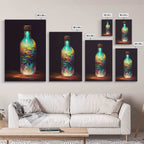 Miniature world in a bottle canvas print, high fantasy wall art, magical wall art, ready to hang wall art - 8x12 Inches / Gallery Wrap Canvas - Ready To Hang