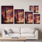 Dark Tower, High Fantasy Art Canvas Print, unique wall art, fantasy concept art - 8x12 Inches / Gallery Wrap Canvas - Ready To Hang