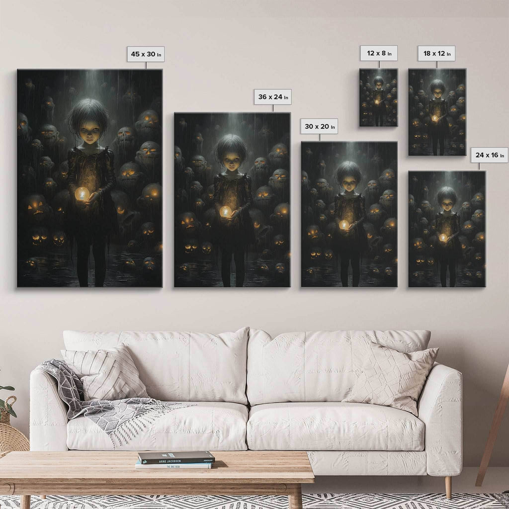 Dark Fantasy Art, Spooky Decor, Goth Decor, Canvas Print, Wall Art, Vertical Print, Dark Wall Art, Video Game Art, Gaming Wall Decor - 8x12 Inches / Gallery Wrap Canvas - Ready To Hang