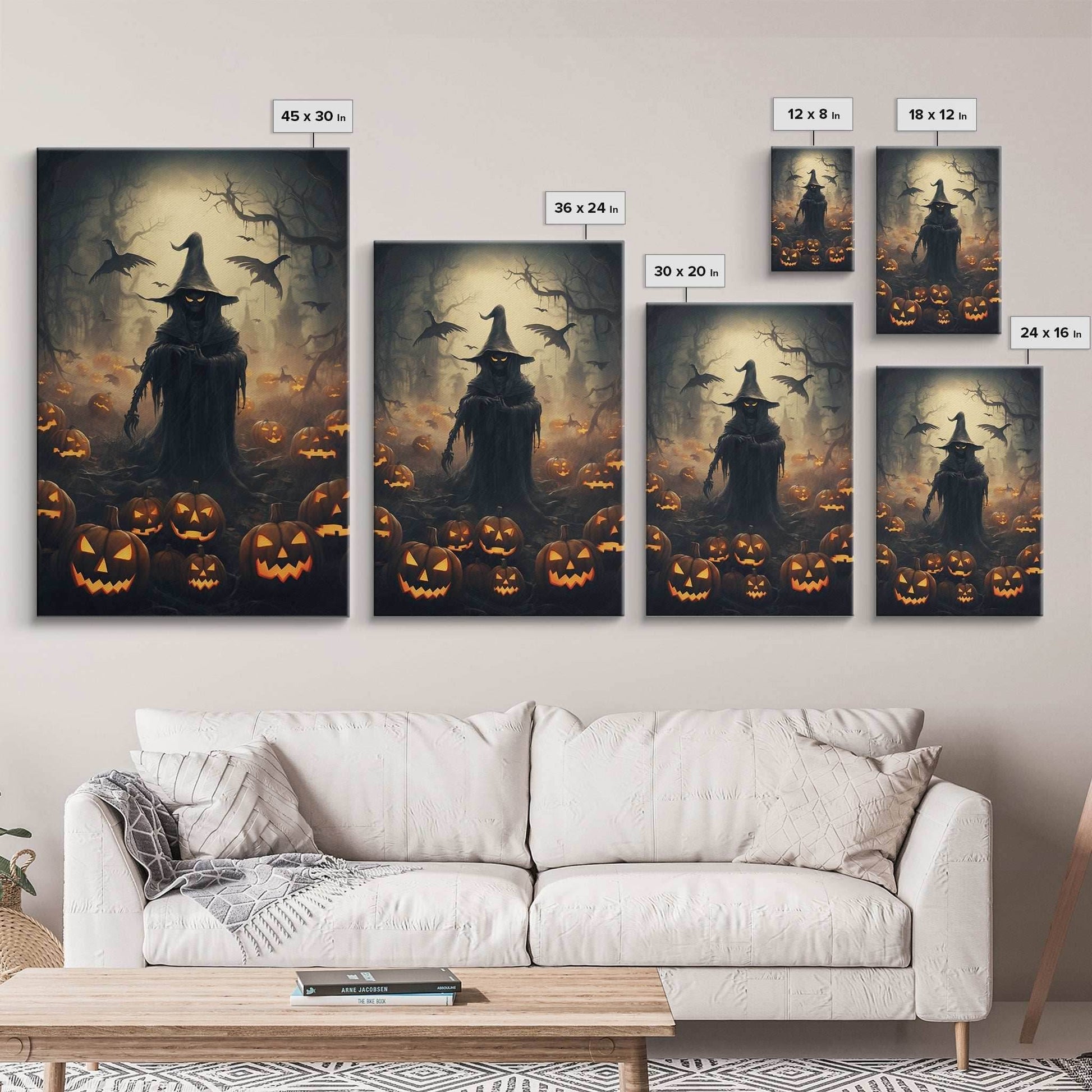 Halloween Art Print, Dark Fantasy Art, Dark Wall Art, Spooky Decor, Goth Decor, Canvas Print, Wall Art, Vertical Print, Creepy Wall Art - 8x12 Inches / Gallery Wrap Canvas - Ready To Hang