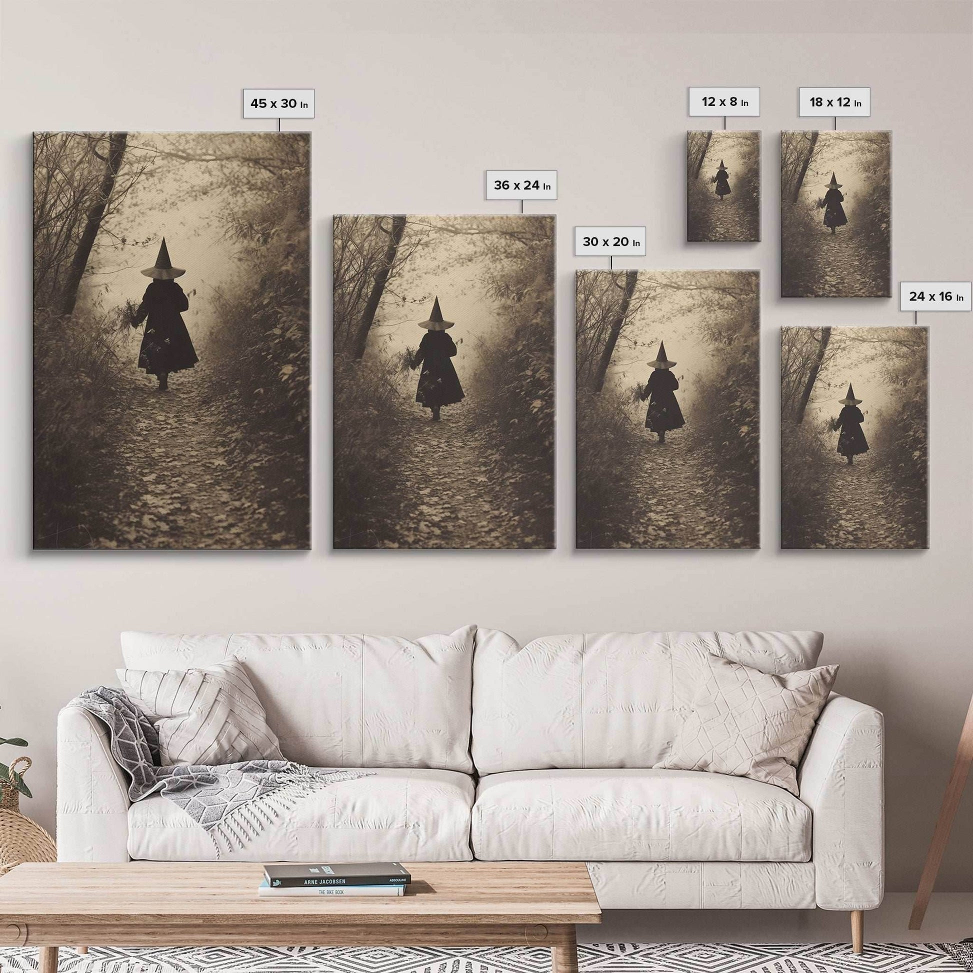 Witchy Wall Art, Dark Portrait, Spooky Halloween, Occult Art, Dark Fantasy, Canvas Print, Wall Art, Vertical Print, Home Decor, Wall Decor - 8x12 Inches / Gallery Wrap Canvas - Ready To Hang