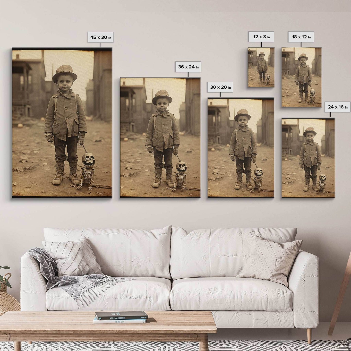 Creepy Wall Art, Skeleton Wall Art, Spooky Decor, Dark Fantasy, Horror Art, Canvas Print, Wall Art, Vertical Print, Home Decor, Wall Decor - 8x12 Inches / Gallery Wrap Canvas - Ready To Hang