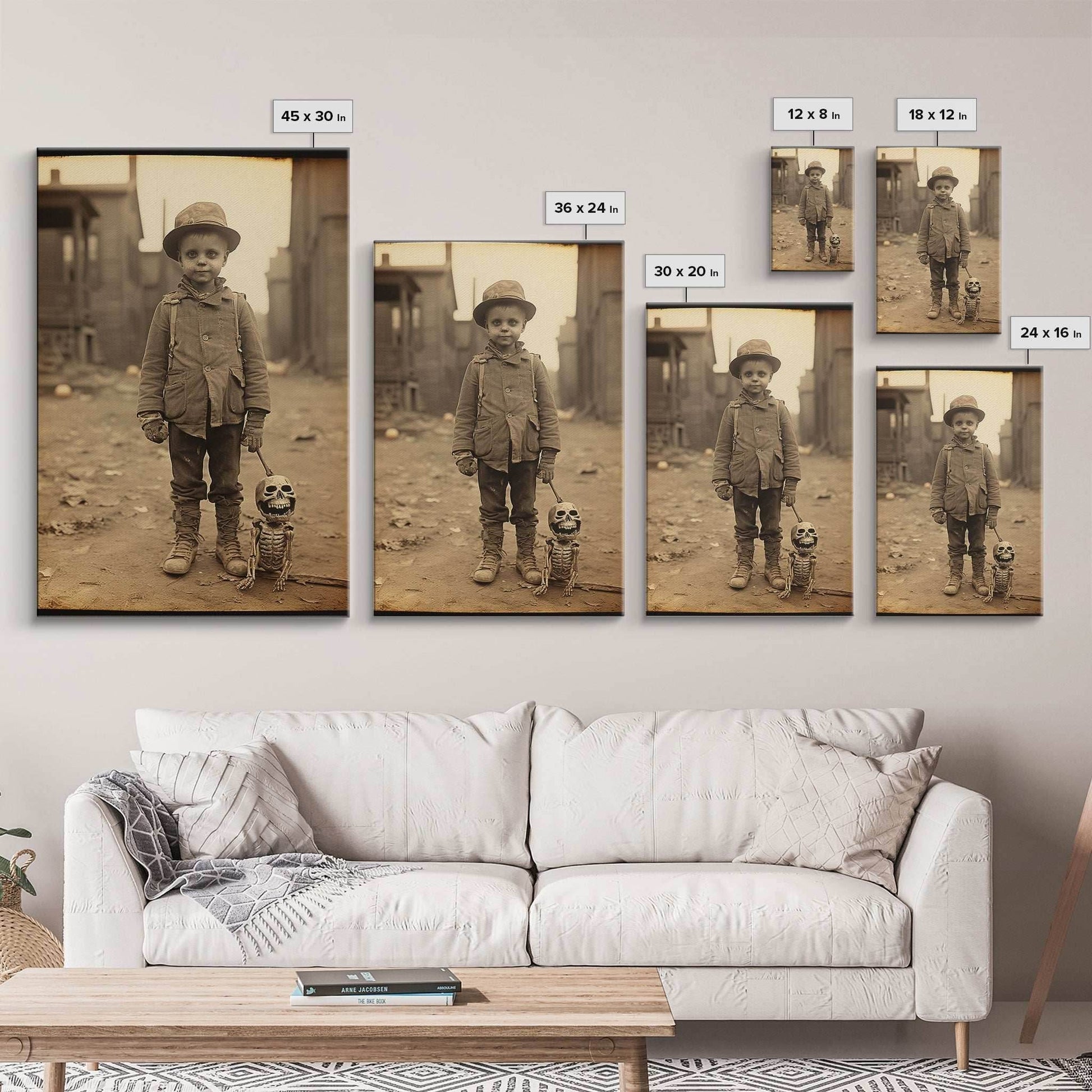 Creepy Wall Art, Skeleton Wall Art, Spooky Decor, Dark Fantasy, Horror Art, Canvas Print, Wall Art, Vertical Print, Home Decor, Wall Decor - 8x12 Inches / Gallery Wrap Canvas - Ready To Hang