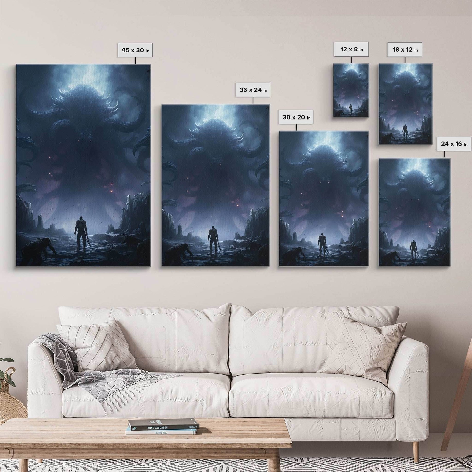 Apocalypse, Dark Art Print, dark fantasy art, Canvas Print, Wall Hanging, Portrait Art, Spooky Decor, Horror Home Decor, Unique Gift - 8x12 Inches / Gallery Wrap Canvas - Ready To Hang
