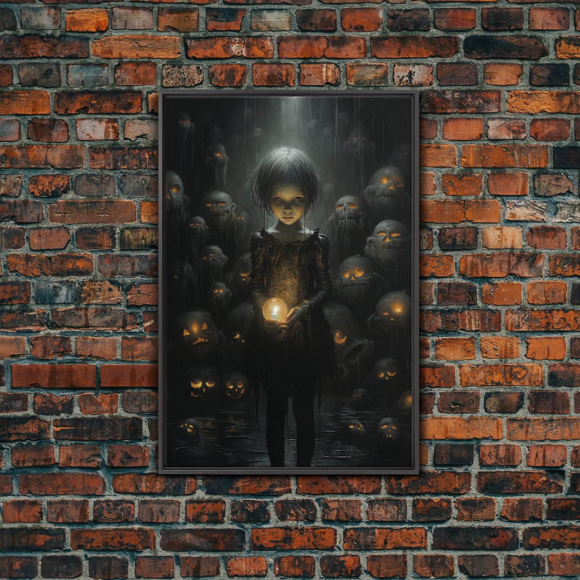 Dark Fantasy Art, Spooky Decor, Goth Decor, Canvas Print, Wall Art, Vertical Print, Dark Wall Art, Video Game Art, Gaming Wall Decor - 8x12 Inches / Black Frame