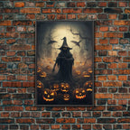 Halloween Art Print, Dark Fantasy Art, Dark Wall Art, Spooky Decor, Goth Decor, Canvas Print, Wall Art, Vertical Print, Creepy Wall Art - 8x12 Inches / Black Frame
