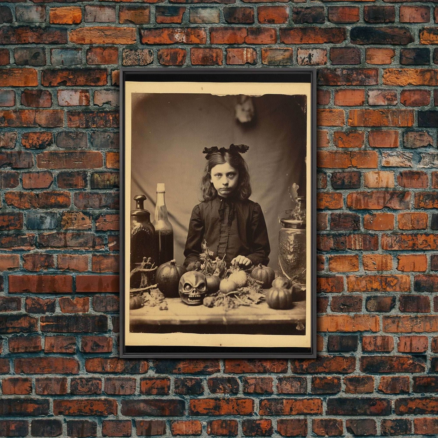 Spooky Room Decor, Gothic Wall Decor, Horror Art, Dark Fantasy, Occult Art, Canvas Print, Wall Art, Vertical Print, Home Decor, Wall Decor - 8x12 Inches / Black Frame