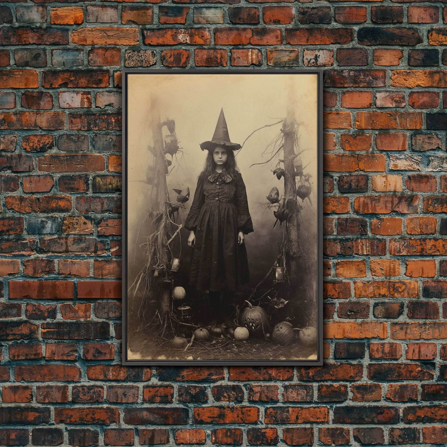 Witchy Wall Art, Moody Wall Art, Gothic Wall Art, Dark Fantasy, Horror Art, Canvas Print, Wall Art, Vertical Print, Home Decor, Wall Decor - 8x12 Inches / Black Frame