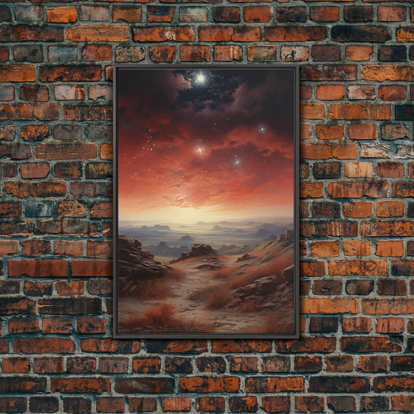 Sci Fi Wall Art, Fantasy Artwork, Space Wall Art, Tiny House Decor, Canvas Print, Wall Art, Vertical Art, Moving Gift, Game Room Decor - 8x12 Inches / Black Frame
