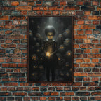 Dark Fantasy Art, Spooky Decor, Goth Decor, Canvas Print, Wall Art, Vertical Print, Dark Wall Art, Video Game Art, Gaming Wall Decor - 8x12 Inches / Walnut Frame