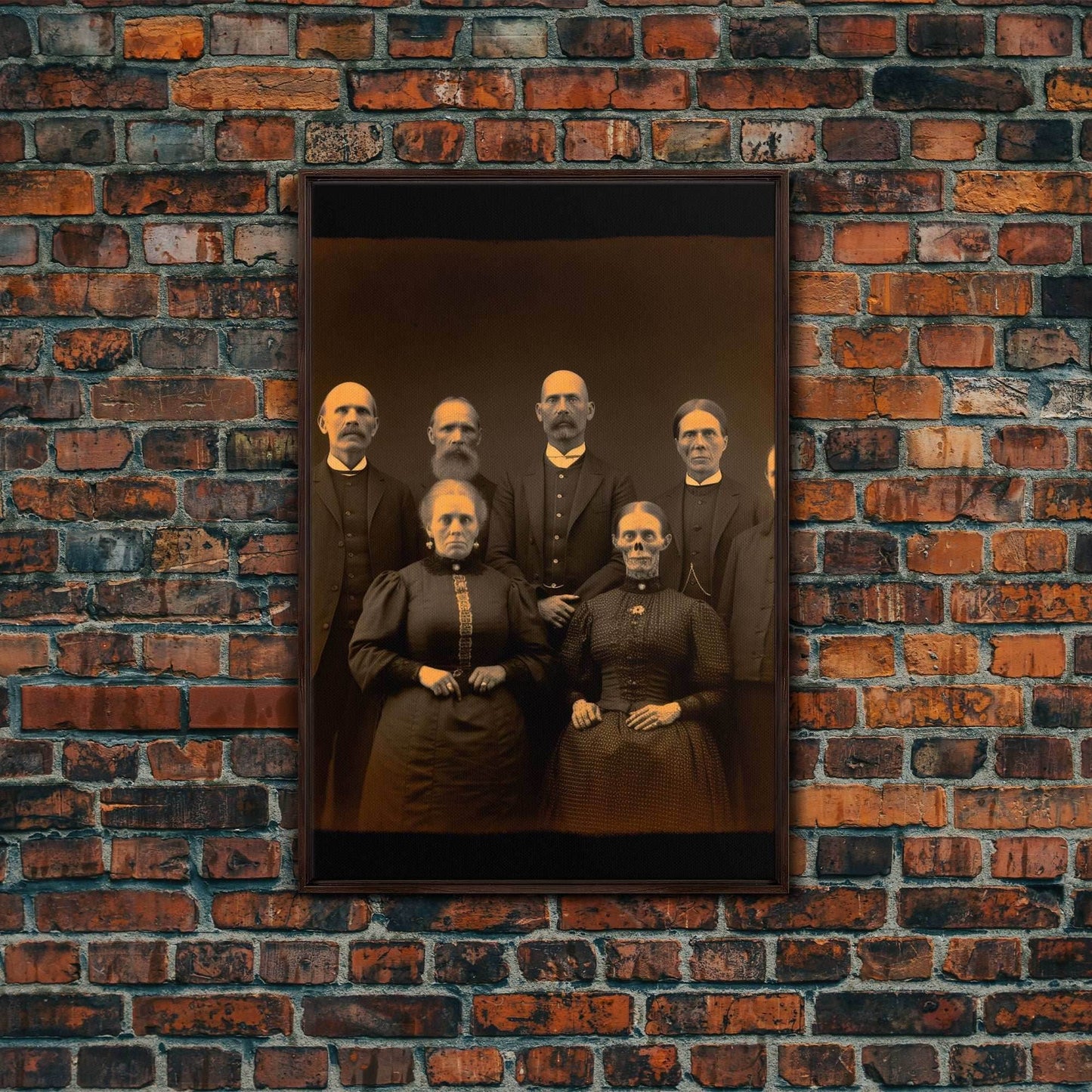 Halloween Wall Art, Spooky Room Decor, Horror Decor, Creepy Art, Ghost Art, Dark Fantasy, Canvas Print, Wall Art, Vertical Print, Room Decor - 8x12 Inches / Walnut Frame