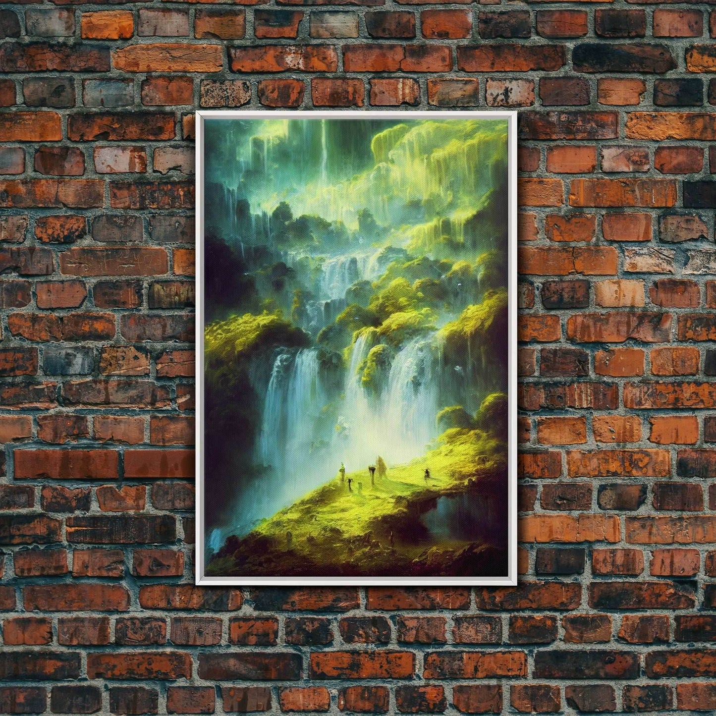 High Fantasy RPG concept art, Fantasy Landscape, Framed Canvas Print, Ready To Hang Framed Wall Art, Living Room Wall Decor - 8x12 Inches / White Frame