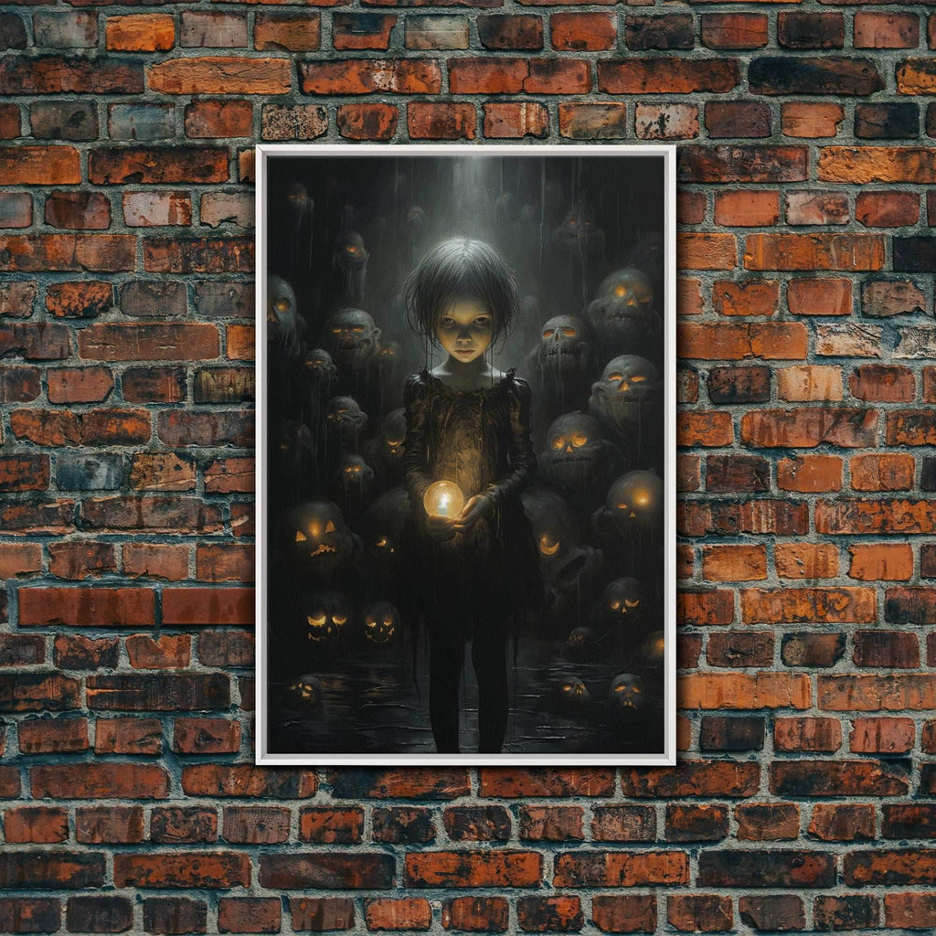 Dark Fantasy Art, Spooky Decor, Goth Decor, Canvas Print, Wall Art, Vertical Print, Dark Wall Art, Video Game Art, Gaming Wall Decor - 8x12 Inches / White Frame